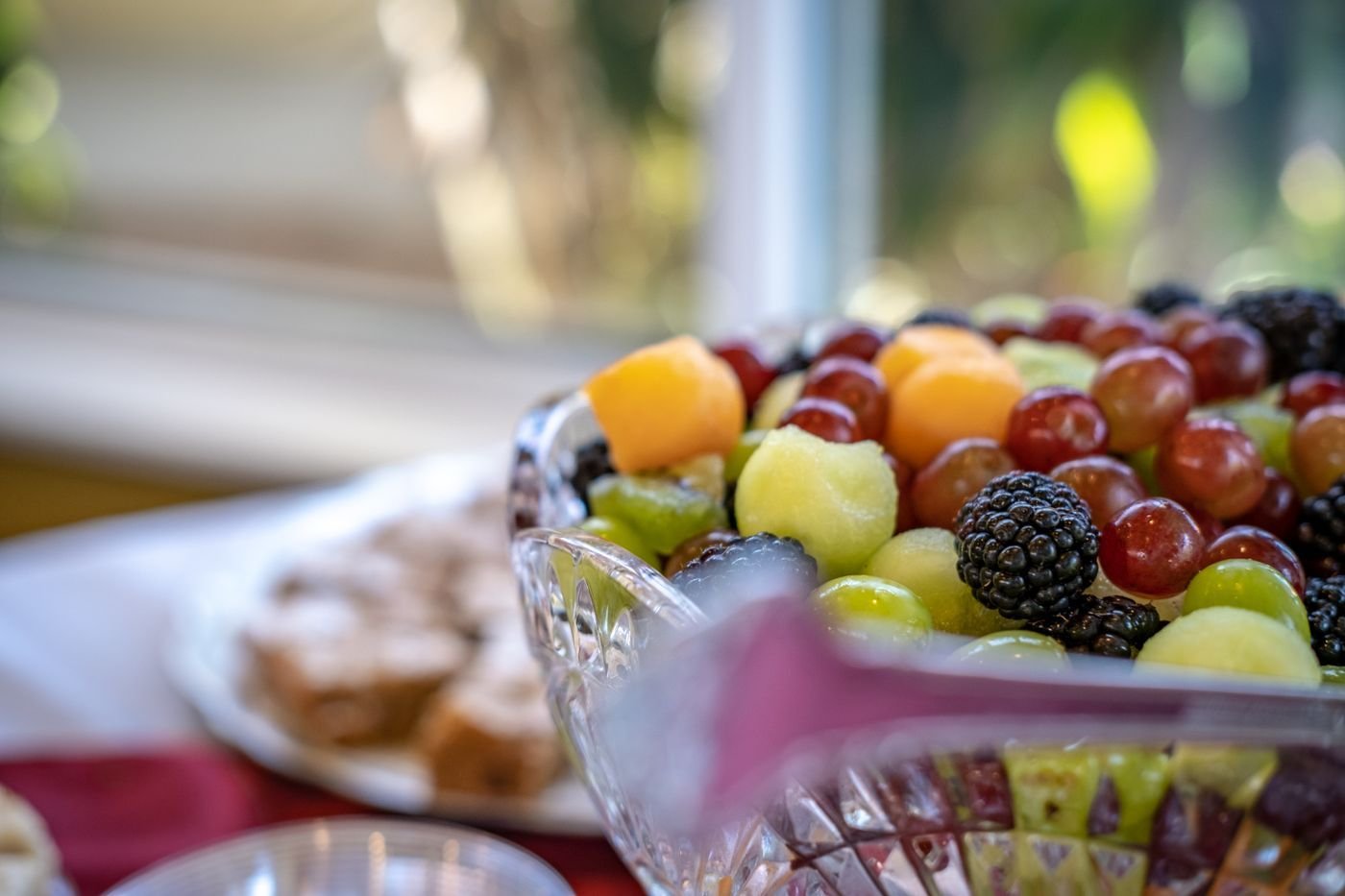 Crystal Bowl Melon Grape Salad