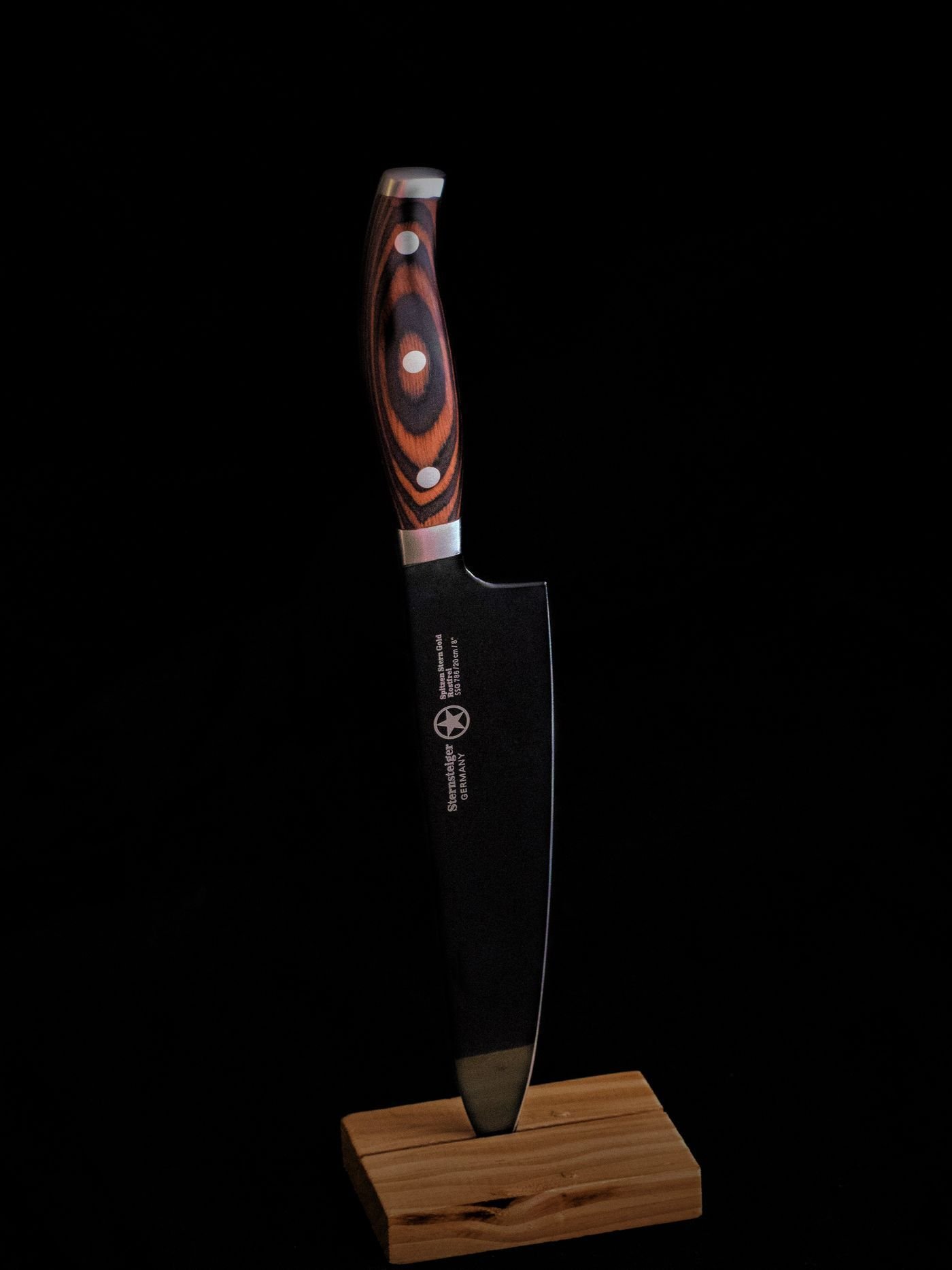 Ember Grip Chef Knife with Oak Block