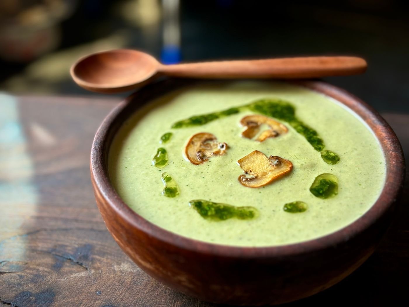 Creamy Mushroom Soup with Herb Oil