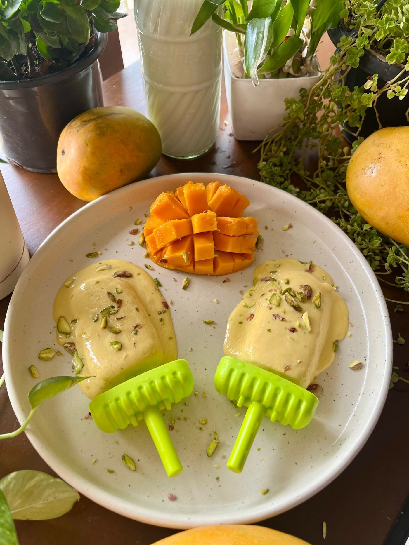 Mango Cardamom Pistachio Pops
