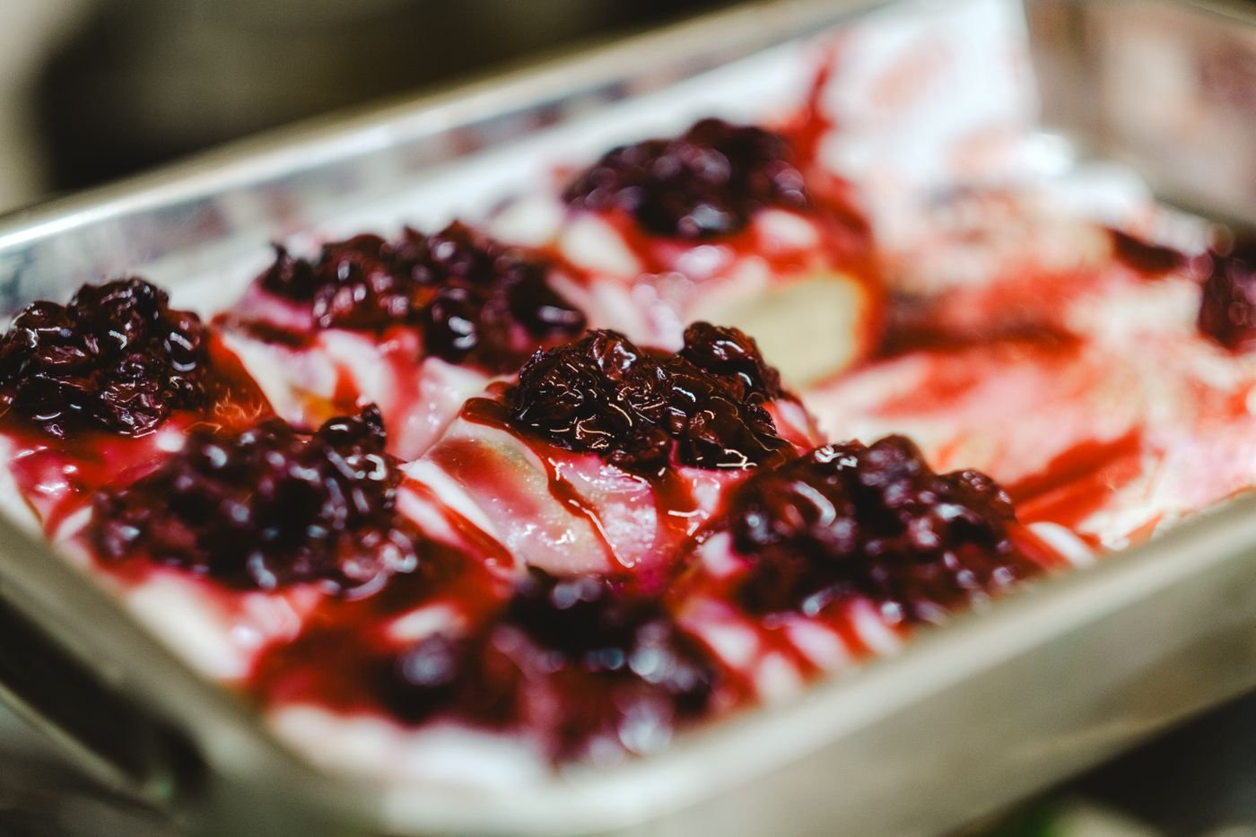 Blueberry Ripple Cashew Slice