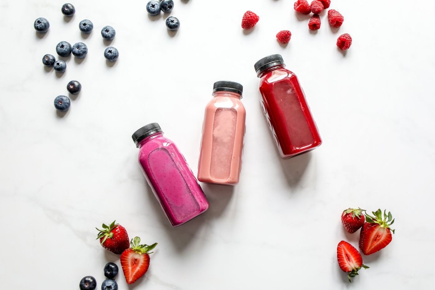 Pink Berry Pressed Juice Bottles