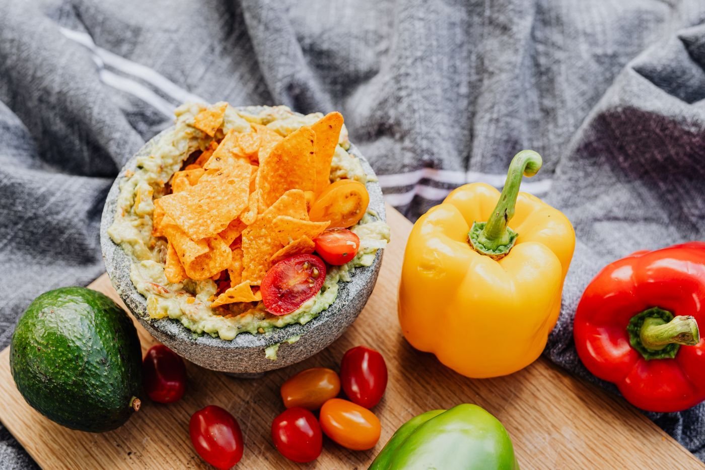 Chunky Guacamole with Flax-Corn Chips