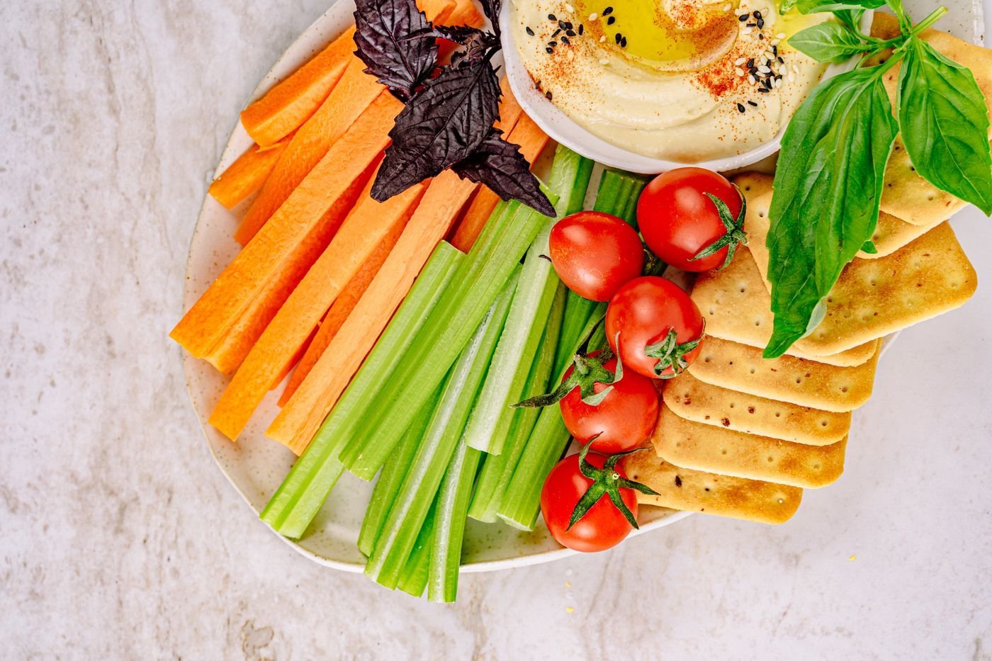 Garden Grazing Platter with Zucchini Hummus