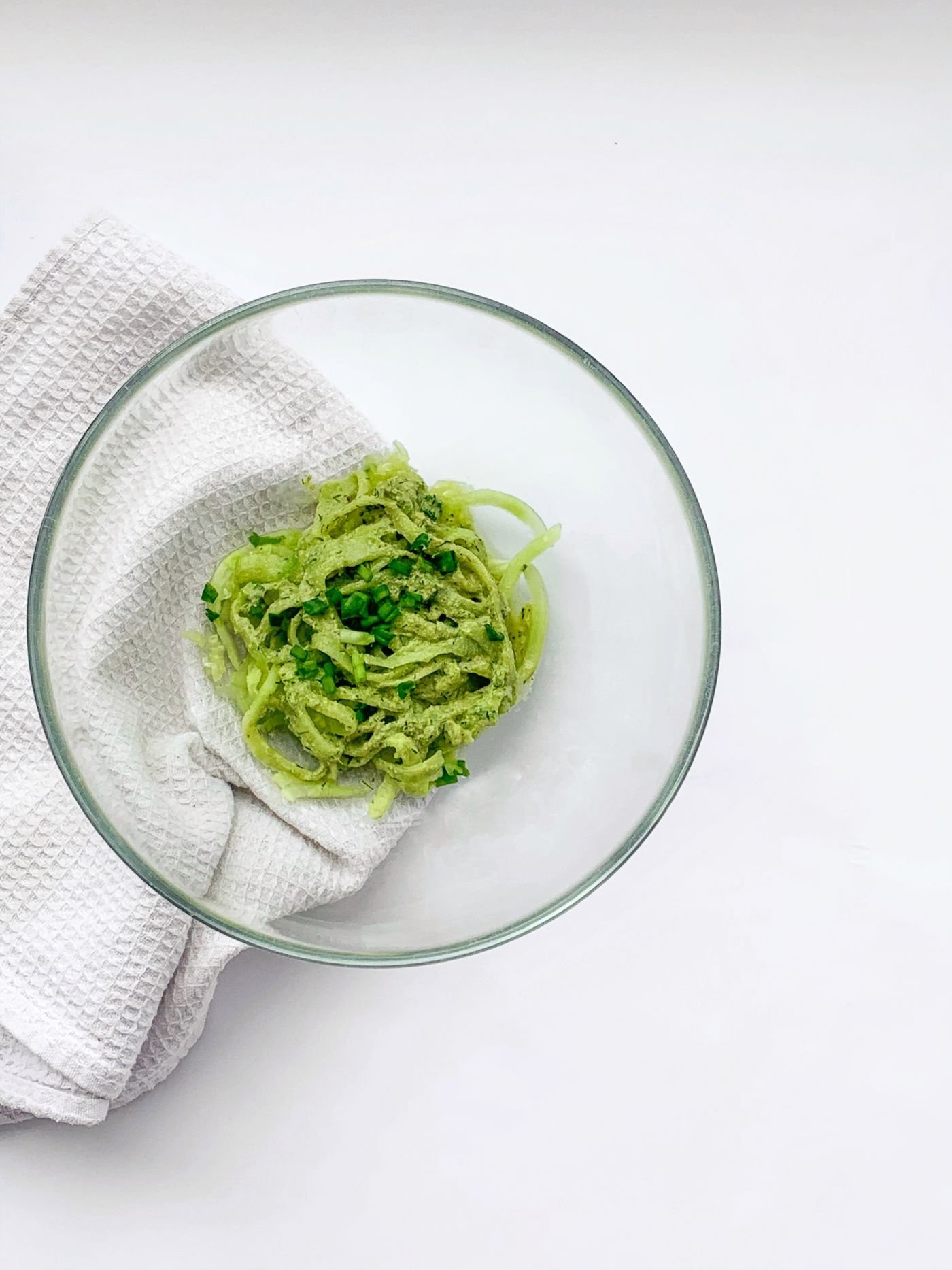 Bright Green Zoodles in Spinach Hemp Cream