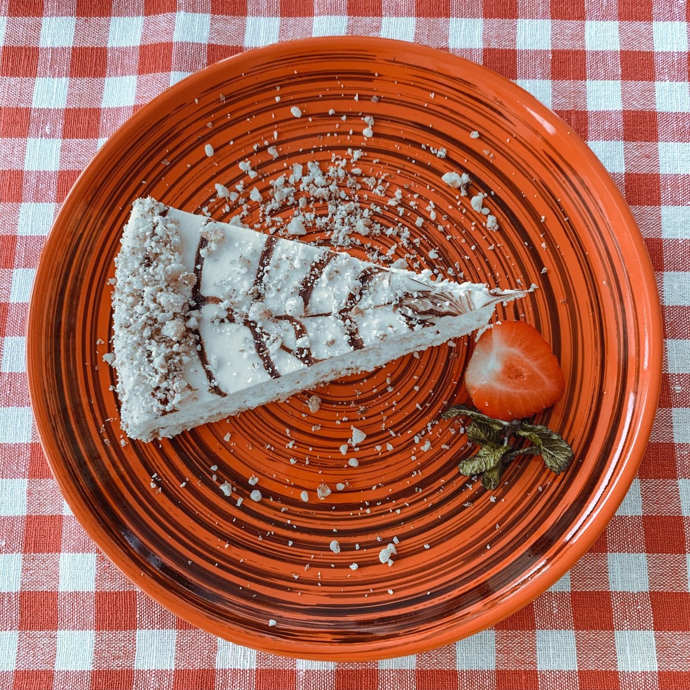 Vanilla Bean Cheesecake with Chocolate Stripes