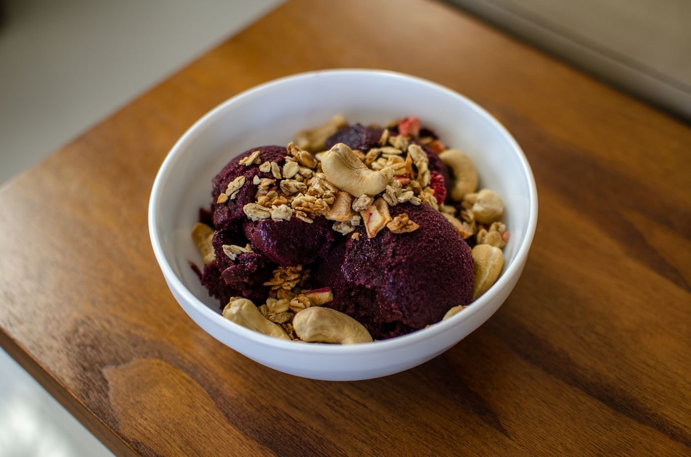 Acai Sorbet Bowl with Cashew Crunch