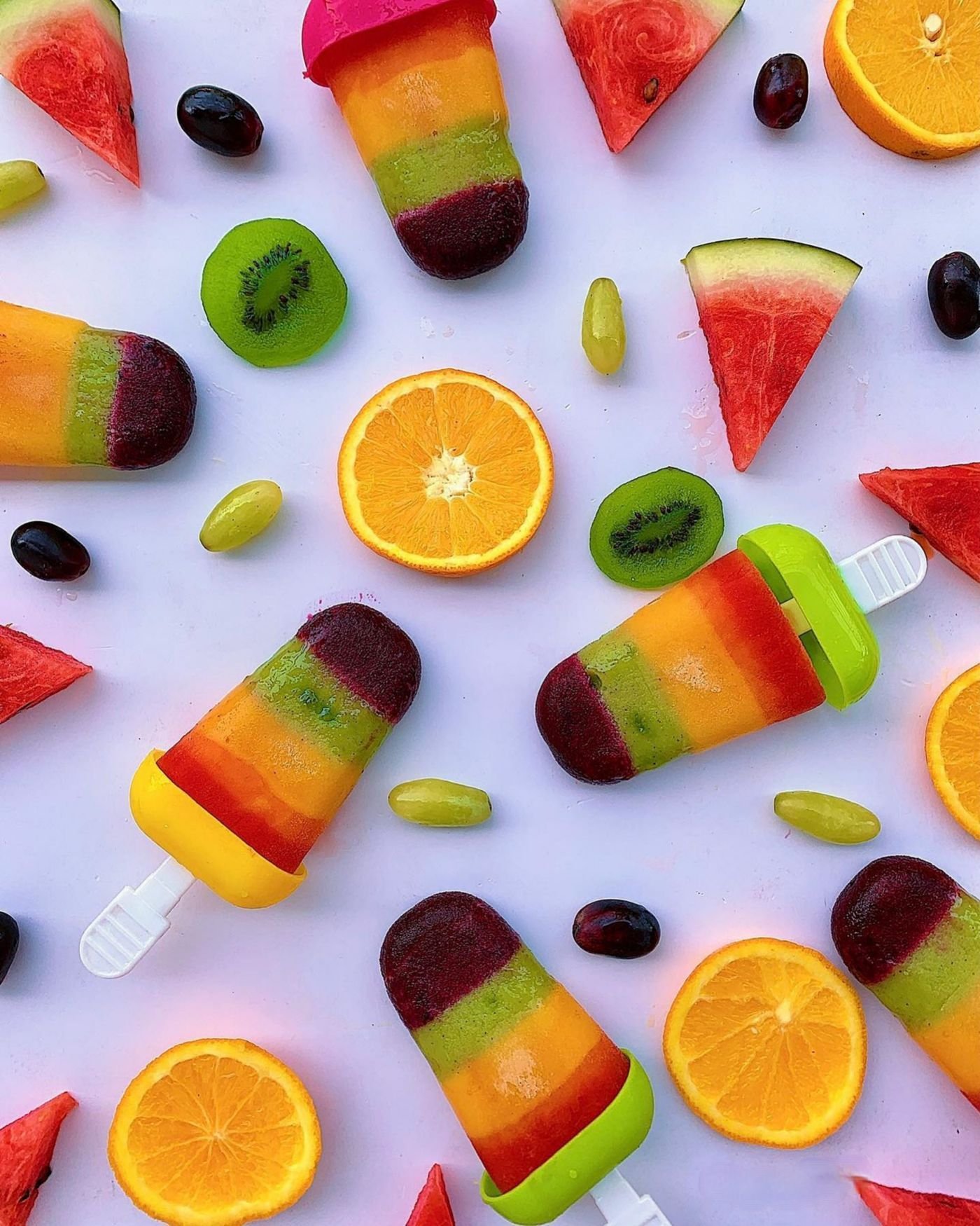 Rainbow Fruit Layer Popsicles