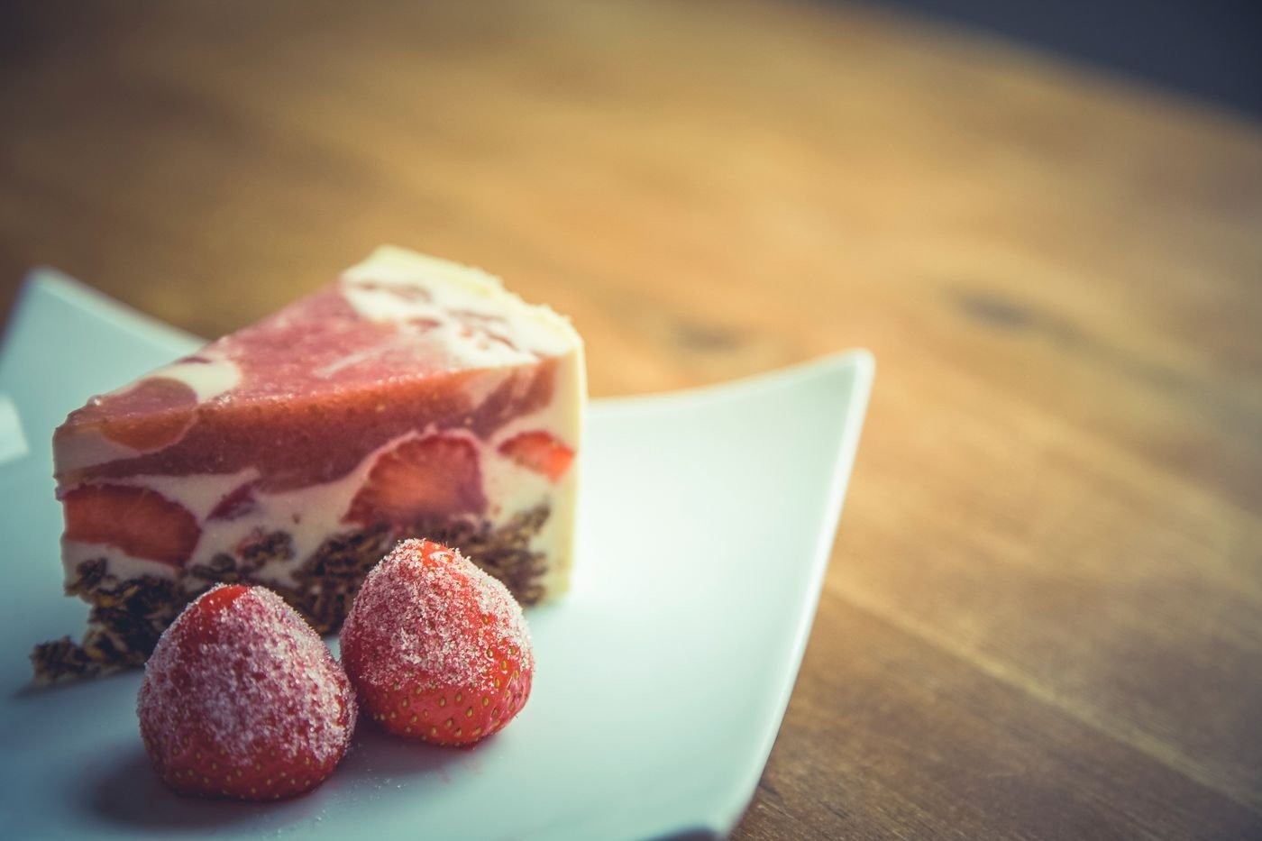 Strawberry Swirl Cheesecake with Frosted Berries